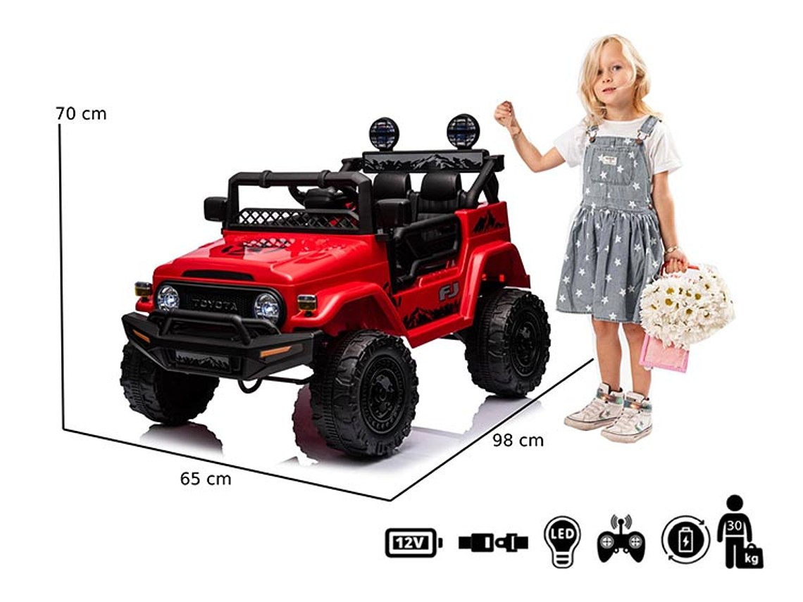 JEEP A BATERIA KIDSCOOL TOYOTA FJ CRUSIER ROJO 12V 6