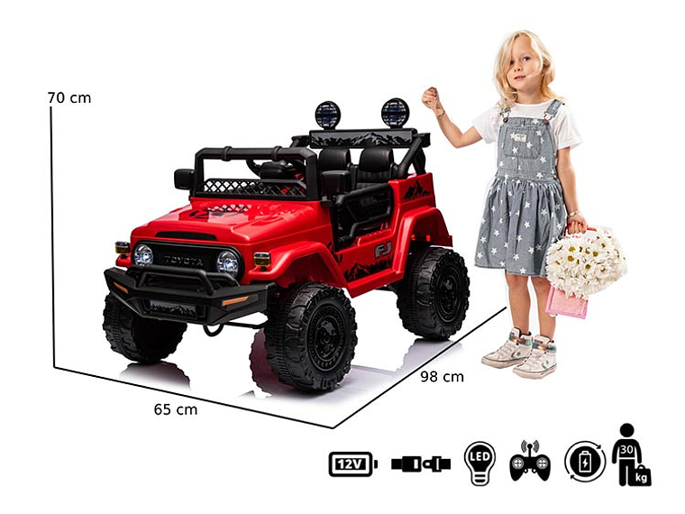 JEEP A BATERIA KIDSCOOL TOYOTA FJ CRUSIER ROJO 12V 6