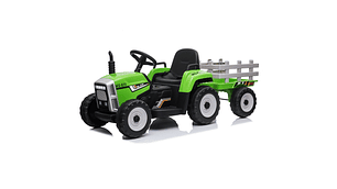 TRACTOR CON CARRO 12V VERDE