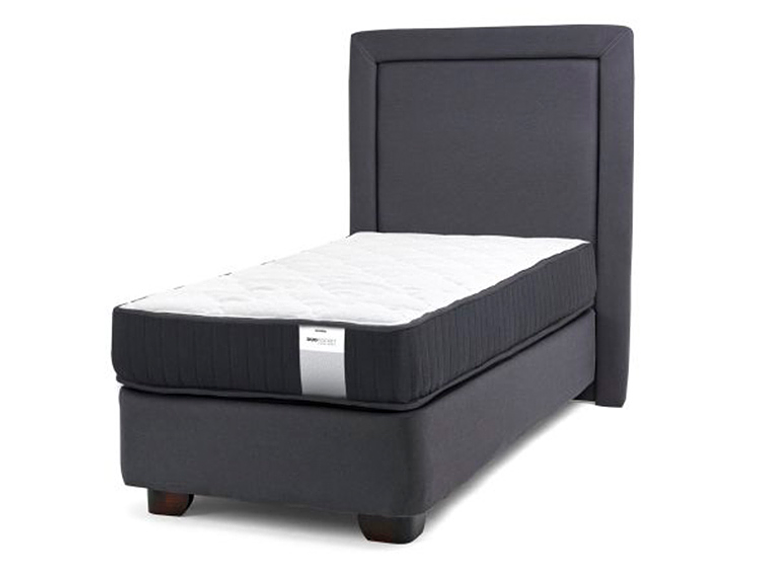 JUEGO DE DORMITORIO DRIMKIP CAMA AMERICANA DUO POCKET 1 PLAZA GRIS + RESPALDO 2