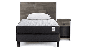 JUEGO DE DORMITORIO ROSEN CAMA EUROPEA WAVE 1 PLAZA + SET TABOR GRIS + ALMOHADAS