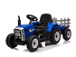 TRACTOR CON CARRO 12V AZUL - Miniatura 1