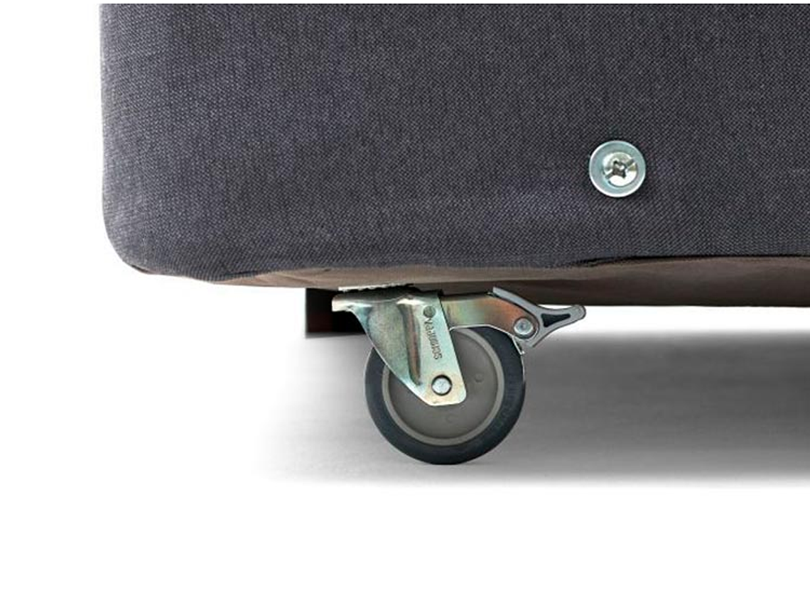 JUEGO DE DORMITORIO DRIMKIP CAMA AMERICANA DUO POCKET 1 PLAZA GRIS + RESPALDO 6