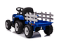 TRACTOR CON CARRO 12V AZUL - Miniatura 2