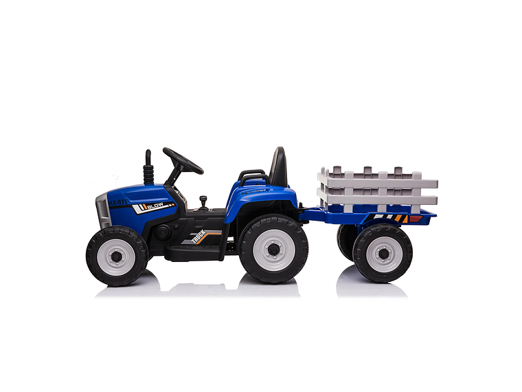 TRACTOR CON CARRO 12V AZUL 3