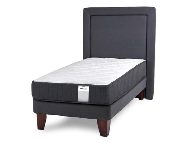 JUEGO DE DORMITORIO DRIMKIP CAMA EUROPEA DUO POCKET PLUS 1 PLAZA GRIS + RESPALDO 1