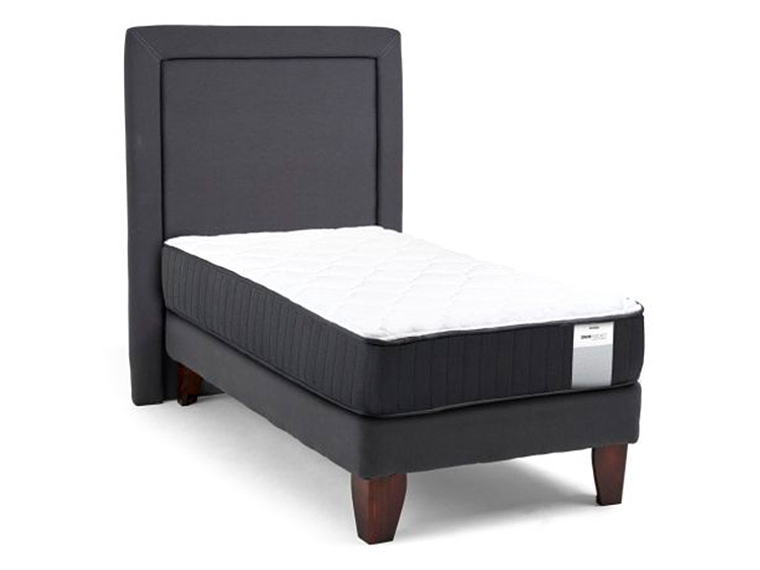 JUEGO DE DORMITORIO DRIMKIP CAMA EUROPEA DUO POCKET PLUS 1 PLAZA GRIS + RESPALDO 2