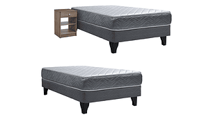 JUEGO DE DORMITORIO CELTA CAMA EUROPEA CADIZ 1 PLAZA + VELADOR GRANADA HONEY