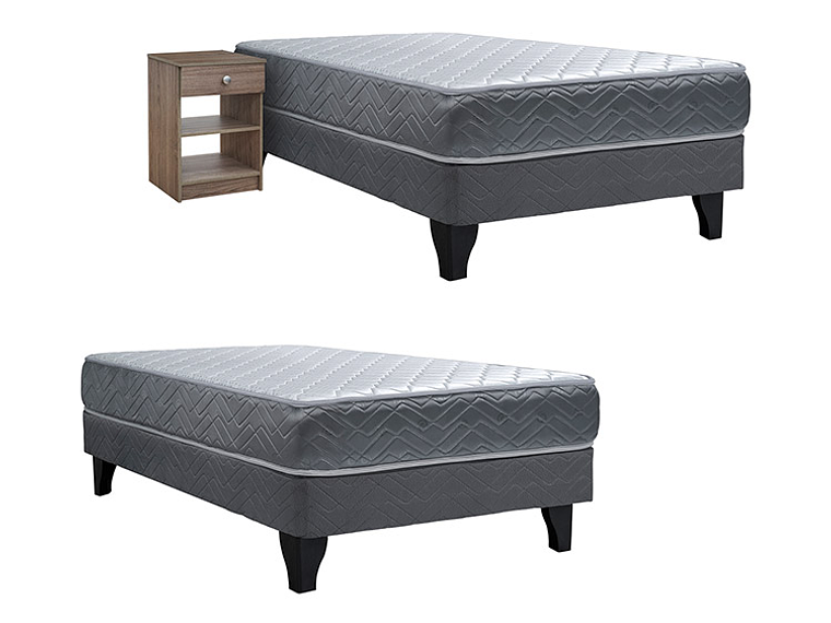 JUEGO DE DORMITORIO CELTA CAMA EUROPEA CADIZ 1 PLAZA + VELADOR GRANADA HONEY 1