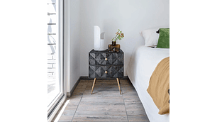 VELADOR DE MADERA COLOR CARBÓN