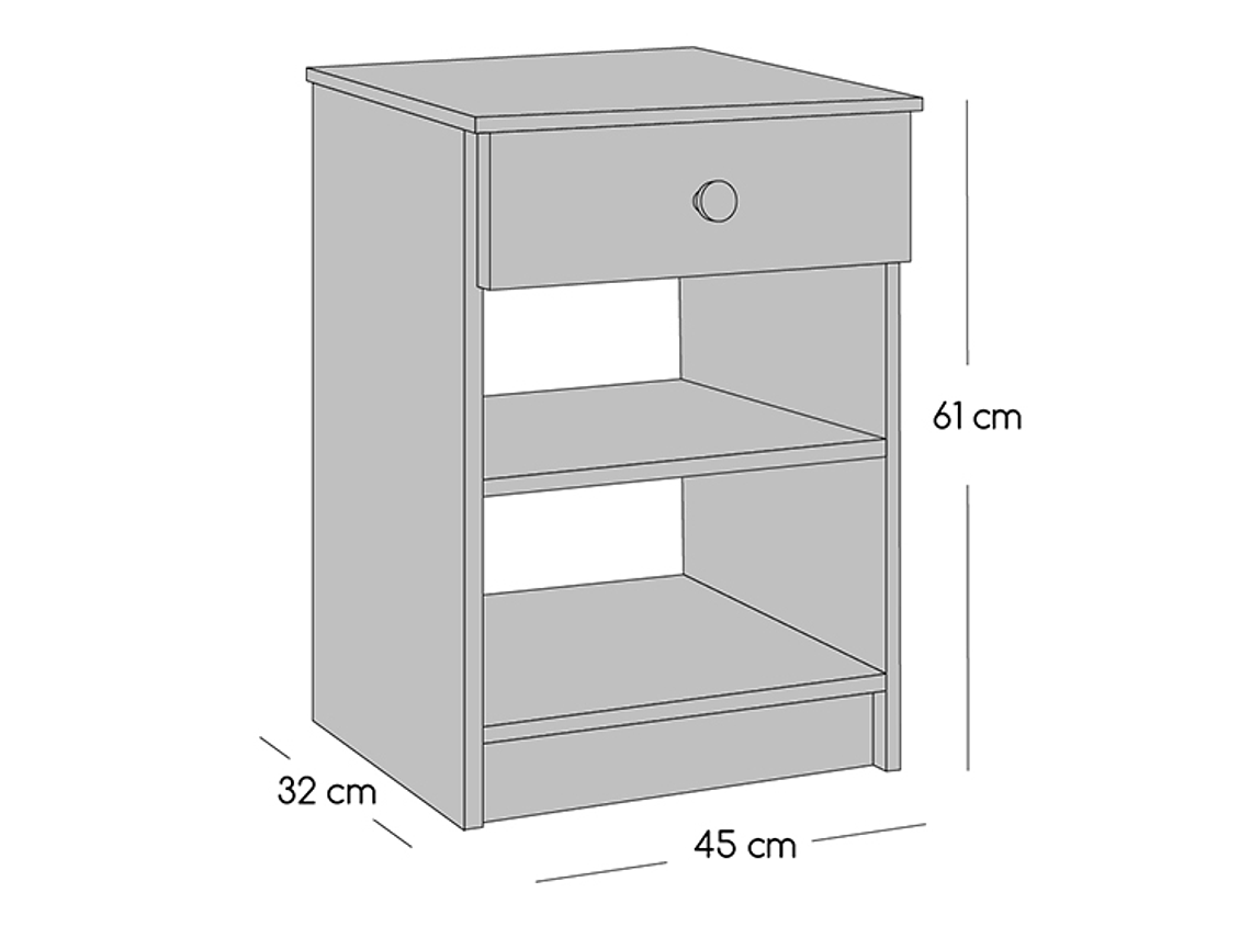 JUEGO DE DORMITORIO CELTA CAMA EUROPEA CADIZ 1 PLAZA + VELADOR GRANADA HONEY 5