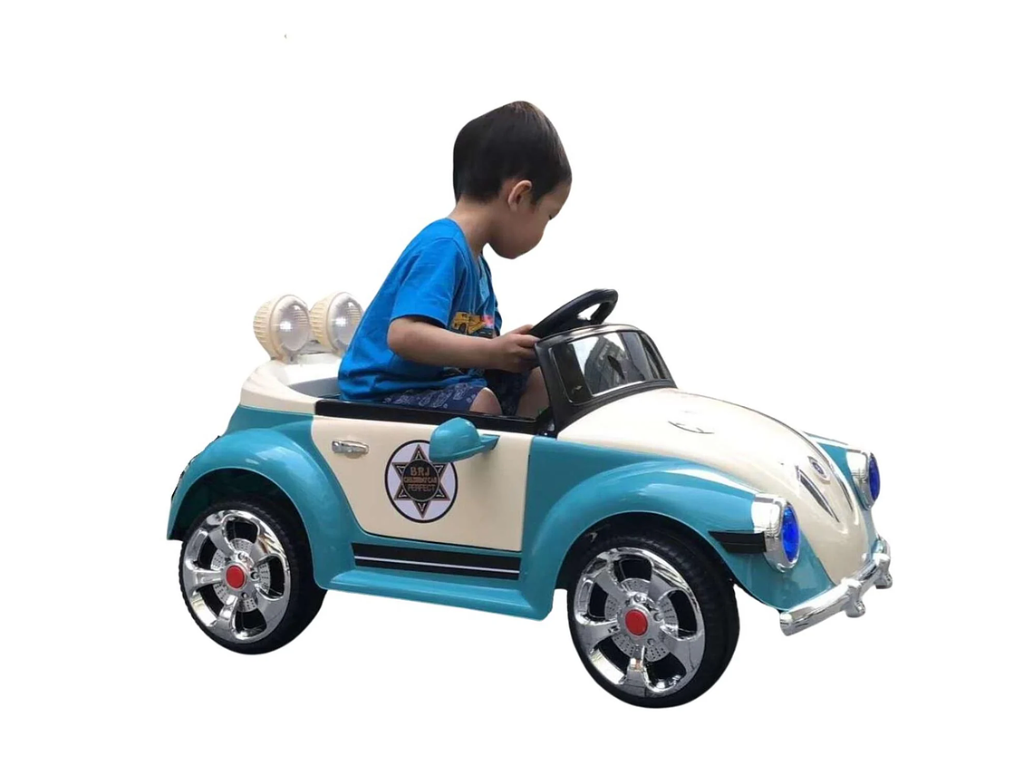 AUTO A BATERÍA BEETLE PARA NIÑOS CON MÚSICA Y LUCES ROSA 3