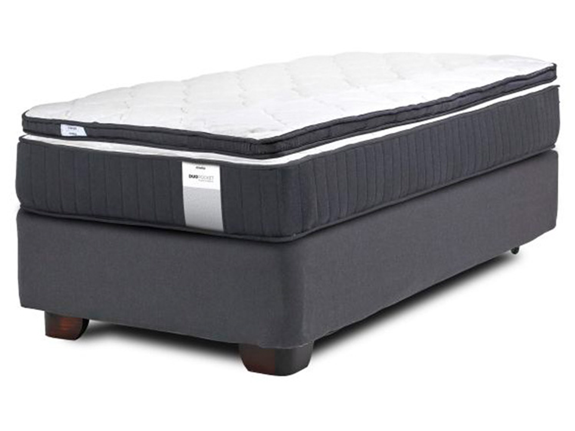 JUEGO DE DORMITORIO DRIMKIP CAMA AMERICANA DUO POCKET PLUS 1 PLAZA GRIS + TOPPER 1