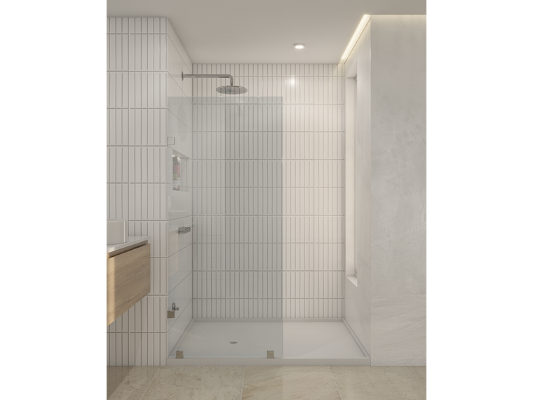 SHOWER DOOR VIDRIO TEMPLADO 90X190 CM HERRAJE INOX - CIVITA 1