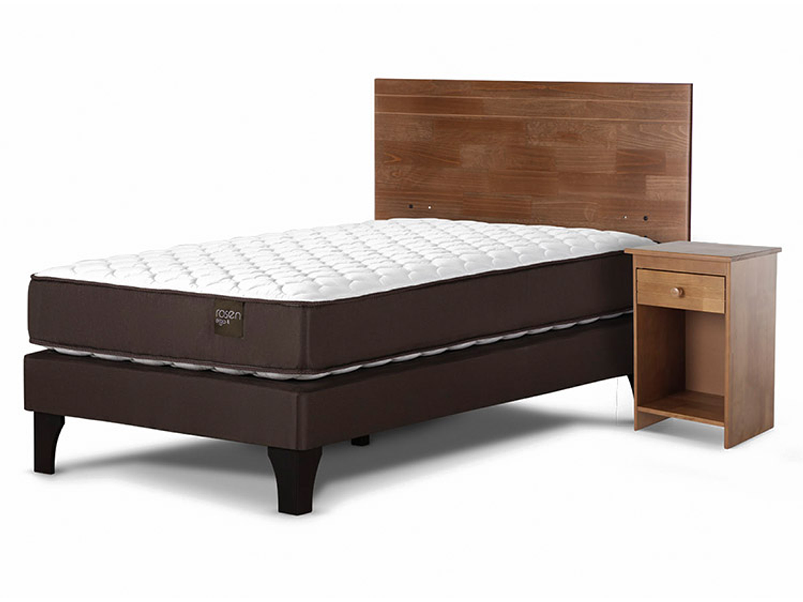 JUEGO DE DORMITORIO ROSEN CAMA EUROPEA ERGO T 1 PLAZA + SET TABOR CARMAREL 2