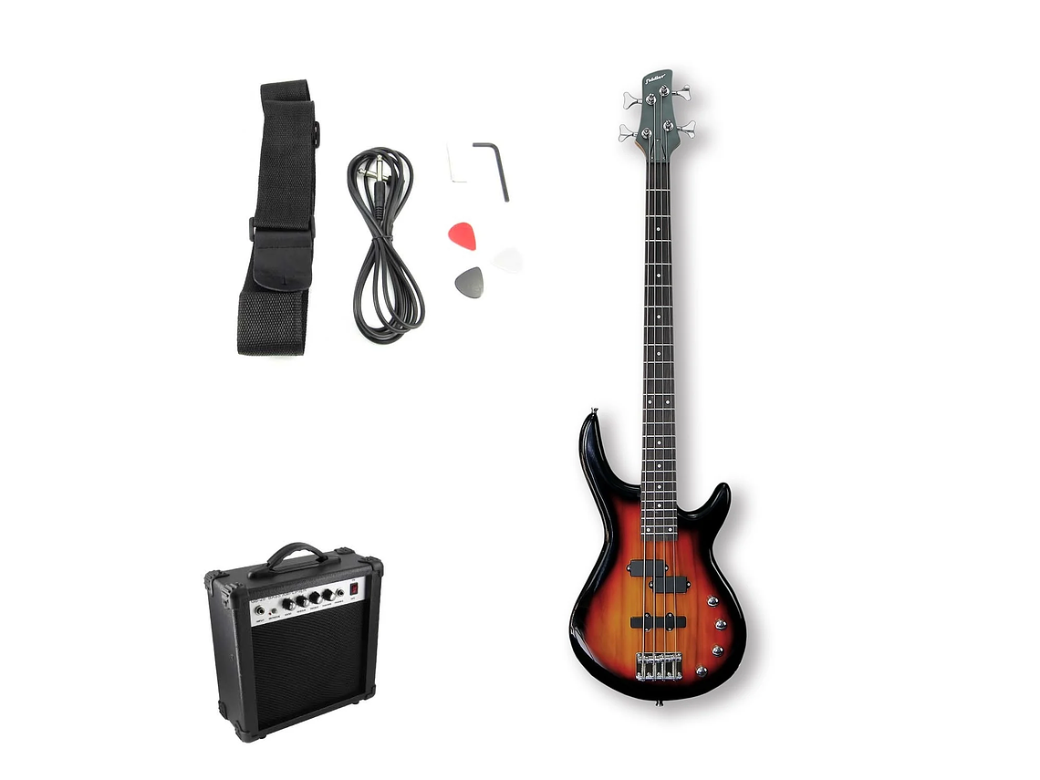 BAJO ELÉCTRICO FIDDLER SUNBURST + AMPLIFICADOR 20W 1
