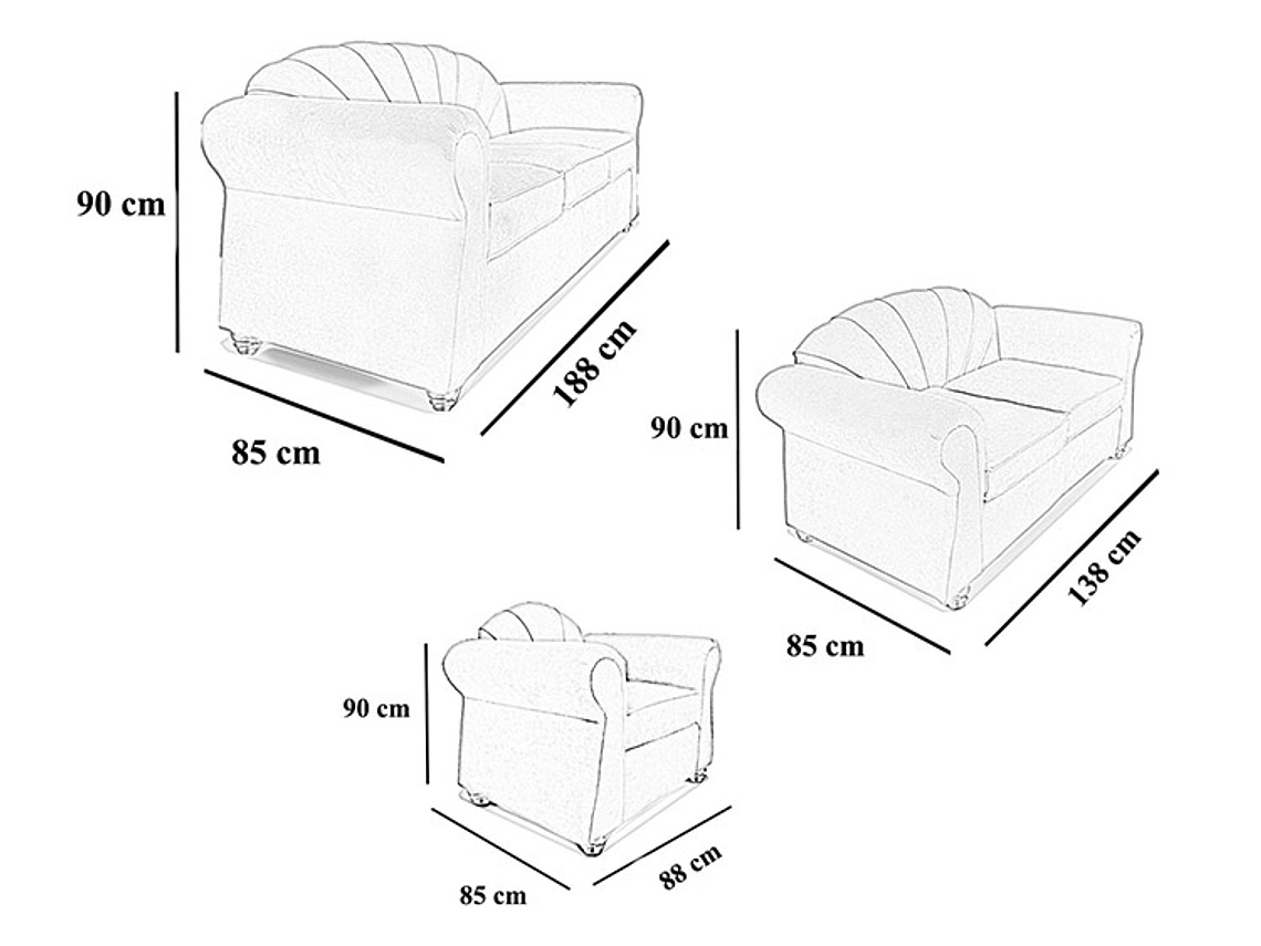 JUEGO DE LIVING ELEGANT DETAIL MARSELLA 321 2
