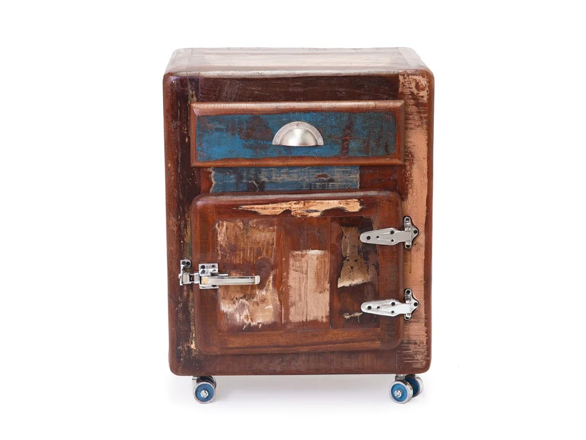 VELADOR DE MADERA ESTILO REFRIGERADOR ANTIGUO 1