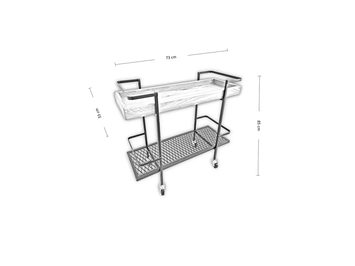 CARRO BAR ILOFT MÉRIDA ROBLE ESTILO INDUSTRIAL 73X33X85 ACERO 1
