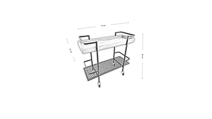 CARRO BAR ILOFT MÉRIDA ROBLE ESTILO INDUSTRIAL 73X33X85 ACERO