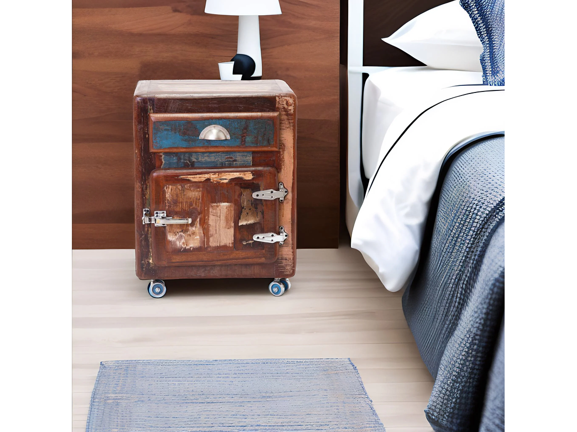 VELADOR DE MADERA ESTILO REFRIGERADOR ANTIGUO 2