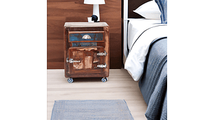 VELADOR DE MADERA ESTILO REFRIGERADOR ANTIGUO