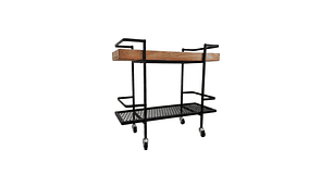 CARRO BAR ILOFT MÉRIDA ROBLE ESTILO INDUSTRIAL 73X33X85 ACERO