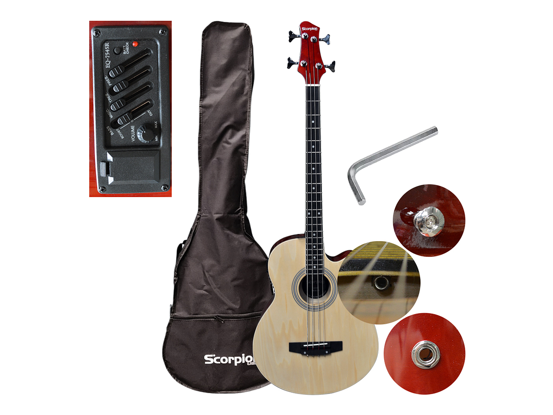 BAJO ELECTROACUSTICO NATURAL MOD.MB-812/N SCORPION 3