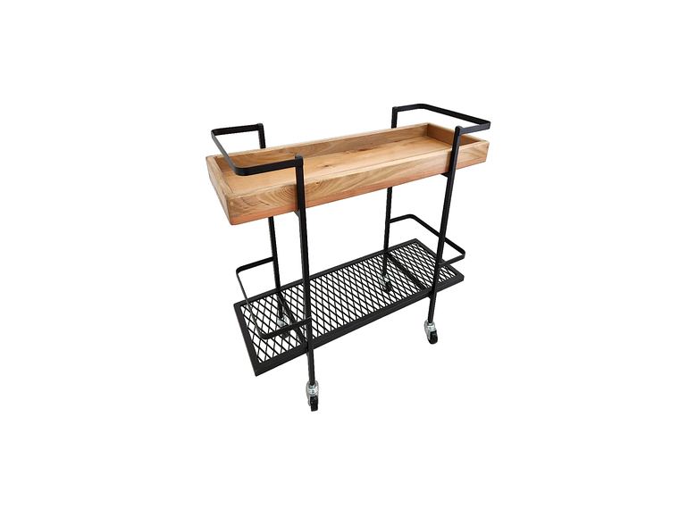 CARRO BAR ILOFT MÉRIDA ROBLE ESTILO INDUSTRIAL 73X33X85 ACERO 5