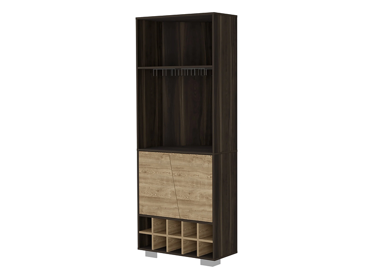 BAR FMFURNITURE ESQUINERO 10 BOTELLEROS FM 006C OSCURO CAFE 1
