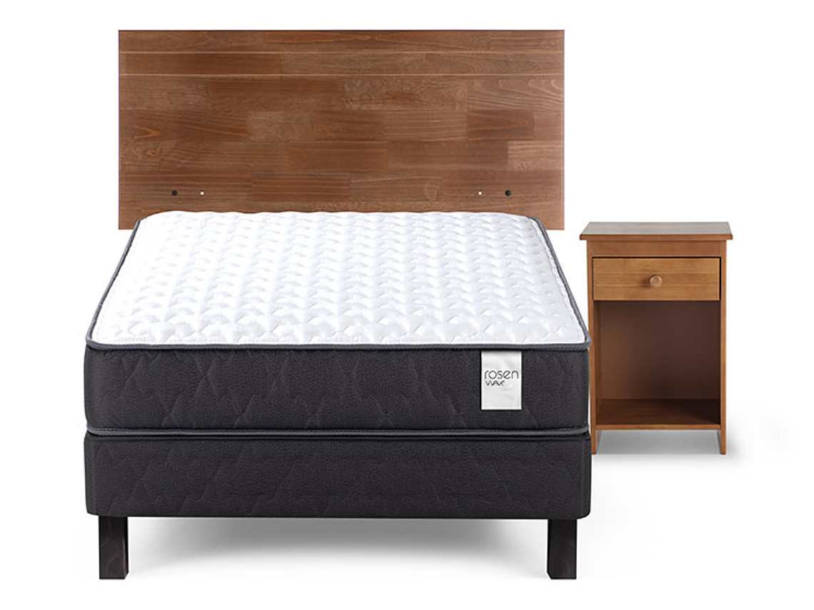 JUEGO DE DORMITORIO ROSEN CAMA EUROPEA WAVE 1 PLAZA + SET TABOR CARAMEL 1