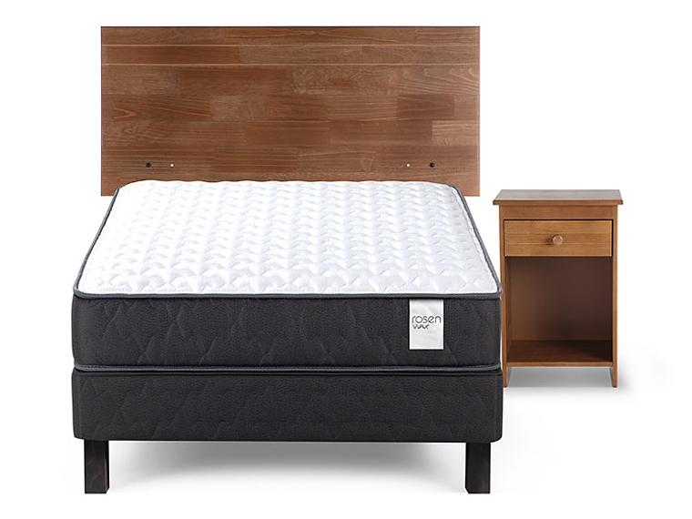 JUEGO DE DORMITORIO ROSEN CAMA EUROPEA WAVE 1 PLAZA + SET TABOR CARAMEL 1