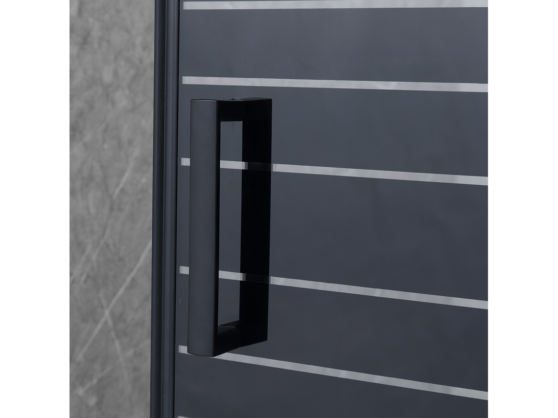 MAMPARA AJUSTABLE DE DUCHA 140-160 CM LÍNEAS NEGRAS 3