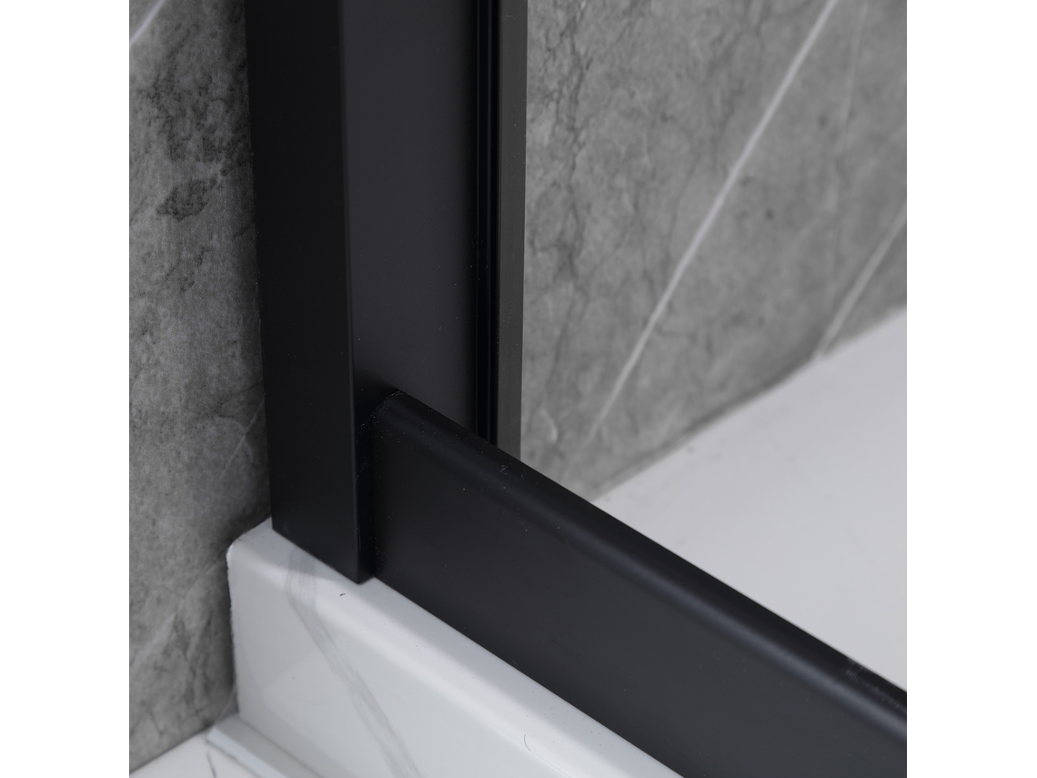 MAMPARA AJUSTABLE DE DUCHA 140-160 CM LÍNEAS NEGRAS 4