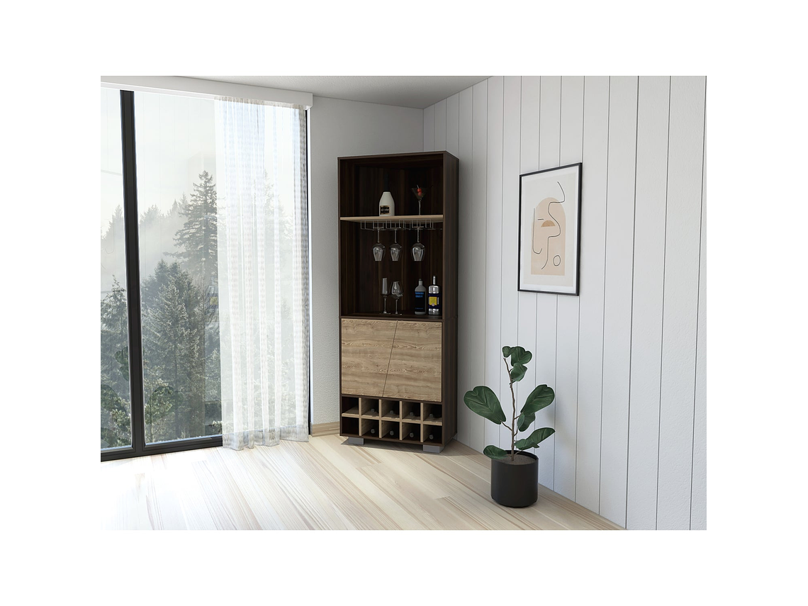 BAR FMFURNITURE ESQUINERO 10 BOTELLEROS FM 006C OSCURO CAFE 8