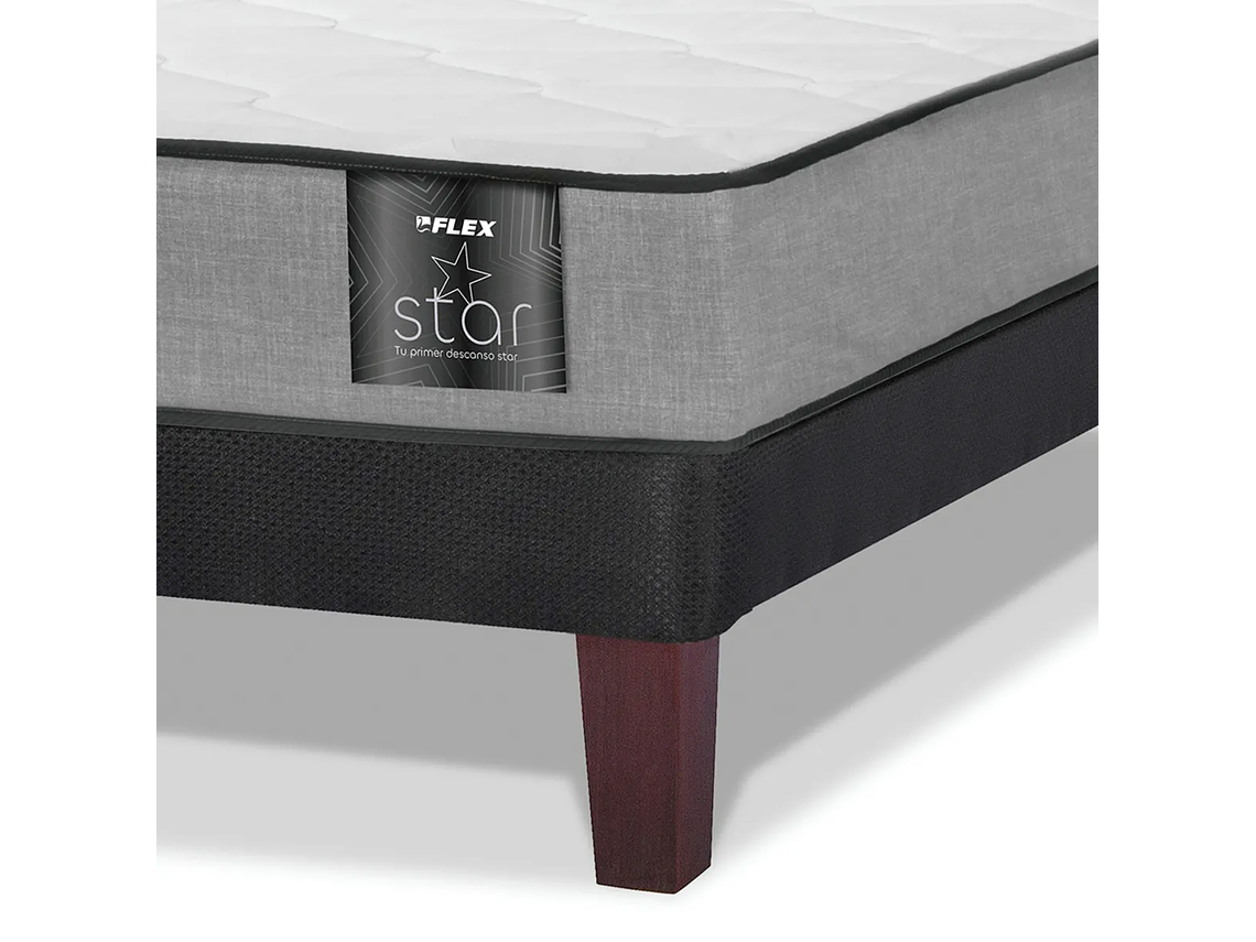 JUEGO DE DORMITORIO FLEX CAMA EUROPEA STAR 1 PLAZA + SET ASTURIAS 4