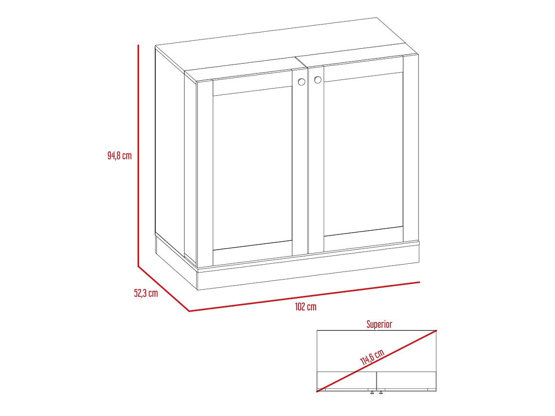 BAR EXTENSIBLE 2 PUERTAS 1 CAJON FM-011N NEGRO 2