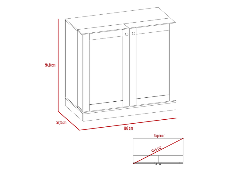 BAR EXTENSIBLE 2 PUERTAS 1 CAJON FM-011N NEGRO 2