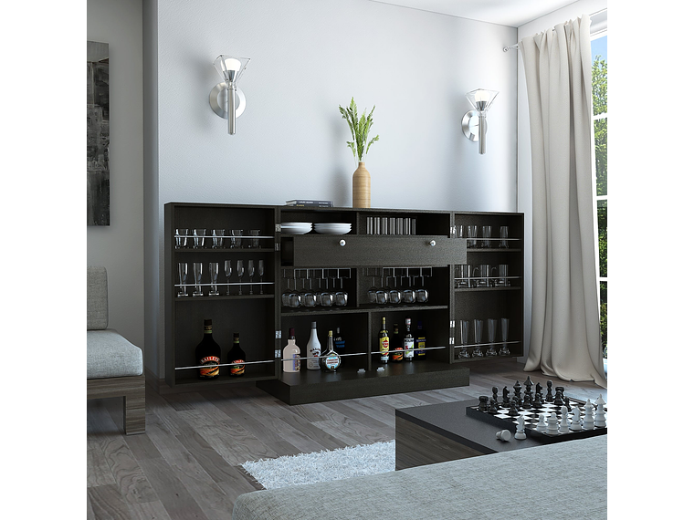 BAR EXTENSIBLE 2 PUERTAS 1 CAJON FM-011N NEGRO 7