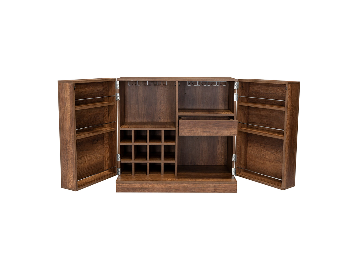 BAR EXTENSIBLE 12 BOTELLEROS 2 PUERTA FM-012O CAFÉ OSCURO 4