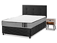 JUEGO DE DORMITORIO FLEX CAMA AMERICANA STAR 1 PLAZA + RESPALDO ROYAL NEGRO + VELADOR ROCK - Miniatura 1