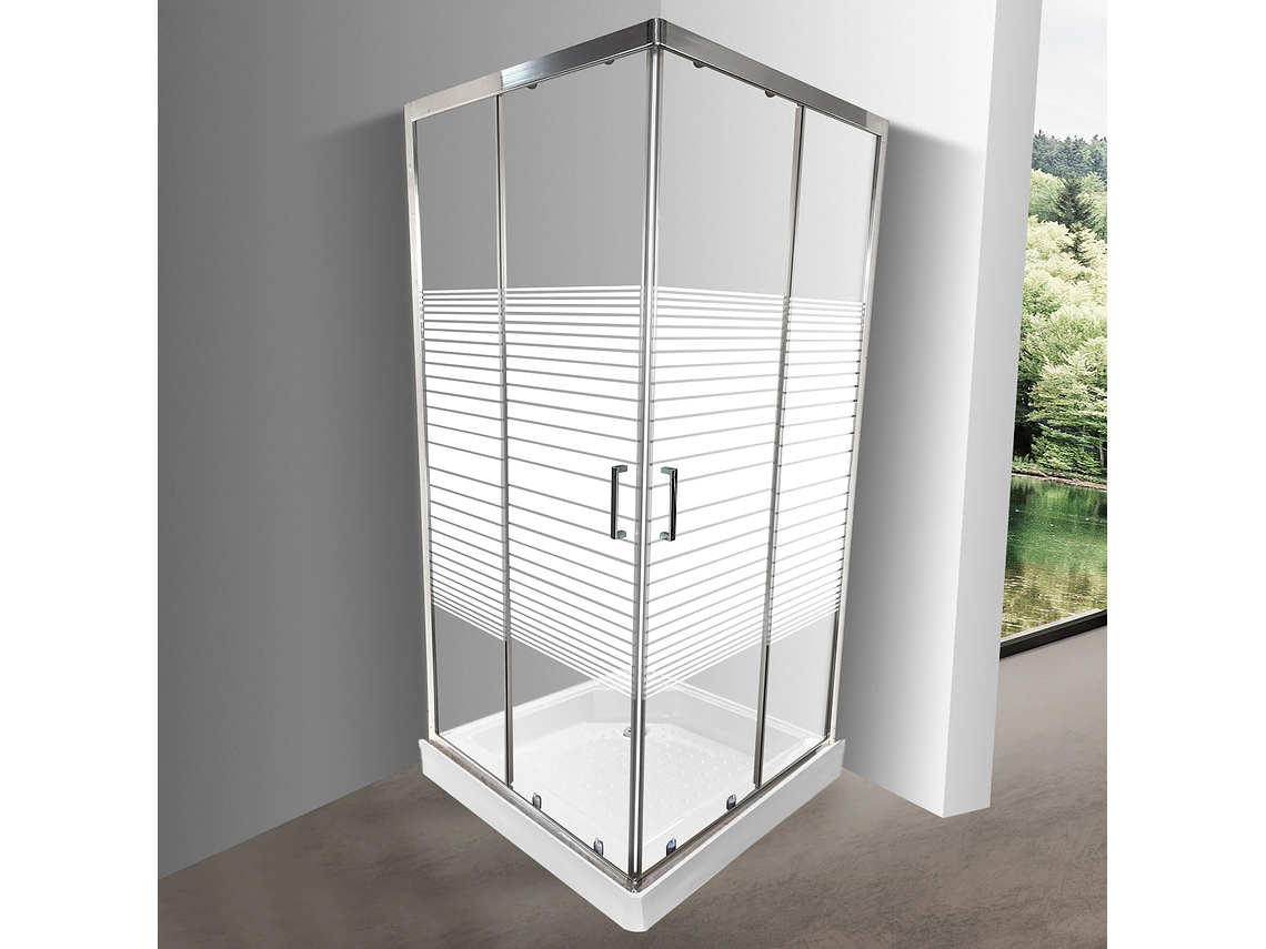 SHOWER DOOR ELEGANT JOYTEK LÍNEAS RECTAS CON RECEPTÁCULO 90X90 CM 1
