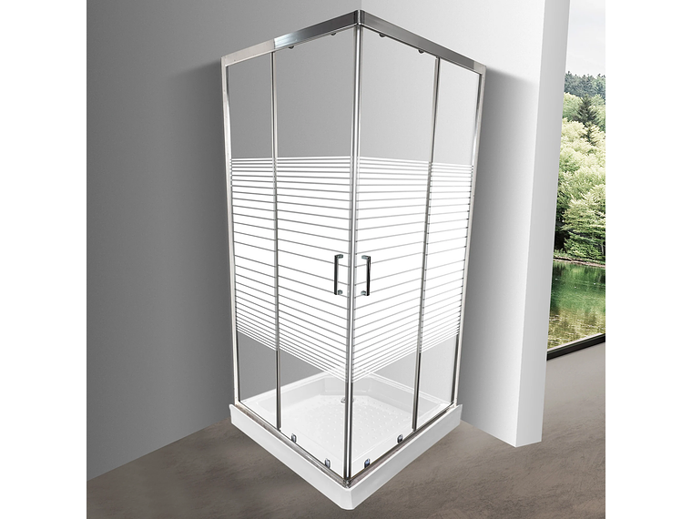 SHOWER DOOR ELEGANT JOYTEK LÍNEAS RECTAS CON RECEPTÁCULO 90X90 CM 1