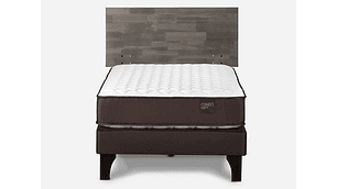 JUEGO DE DORMITORIO ROSEN CAMA EUROPEA ERGO T NEW 1 PLAZA CAFÉ + RESPALDO TABOR GRAFITO