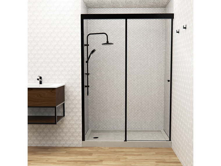 MAMPARA CORREDERA STRETTO NEGRO MATE 140 X 195 CM 3