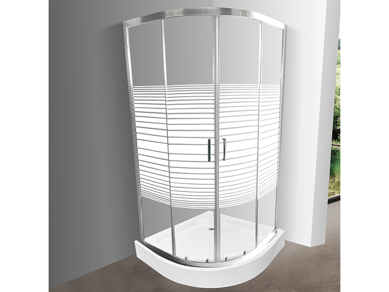 SHOWER 90X90 CURVO ELEGANT JOYTEK LÍNEAS RECTAS CON RECEPTÁCULO 1