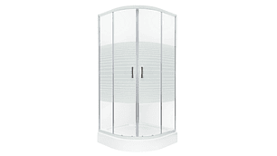 SHOWER 90X90 CURVO ELEGANT JOYTEK LÍNEAS RECTAS CON RECEPTÁCULO