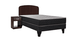 JUEGO DE DORMITORIO CELTA CAMA EUROPEA APOLO 1 PLAZA NEGRO + SET ASTURIAS