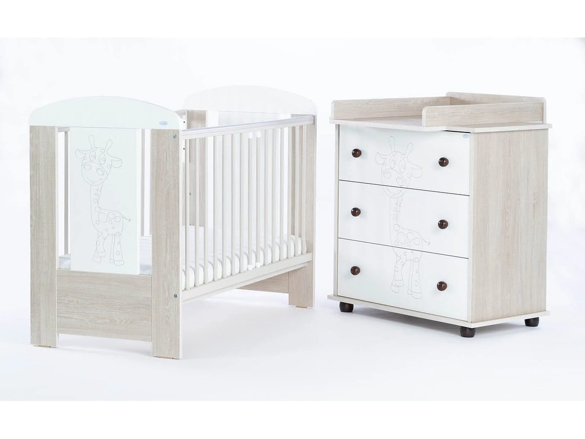 SET COMODA Y CUNA GIRAFFE AJUSTABLE (120 X 60) 1