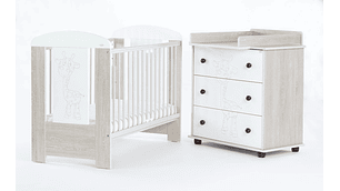 SET COMODA Y CUNA GIRAFFE AJUSTABLE (120 X 60)